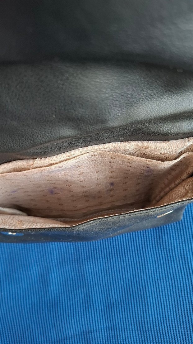 Zincir Detaylı Siyah Deri Kadın Kol Çantası - Görsel 4