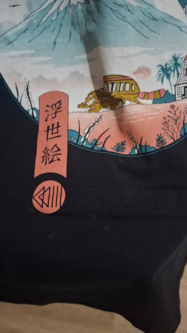 Köstebek Totoro Siyah Baskılı Kısa Kollu Tişört - Görsel 3