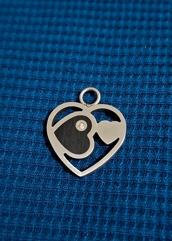 Orijinal Zen Diamond Gümüş Kalpli Tasarımlı Kolye Ucu - Görsel 3