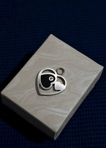 Orijinal Zen Diamond Gümüş Kalpli Tasarımlı Kolye Ucu - Görsel 4