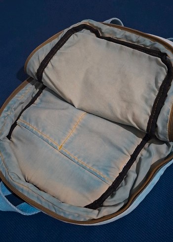 Eskitilmiş Kot Mavi Old Cotton Bags Özel Tasarım Sırt Çantası - Görsel 4