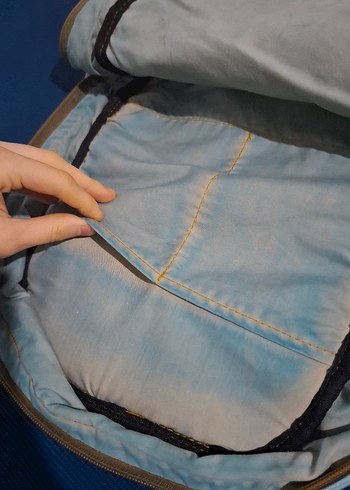 Eskitilmiş Kot Mavi Old Cotton Bags Özel Tasarım Sırt Çantası - Görsel 6