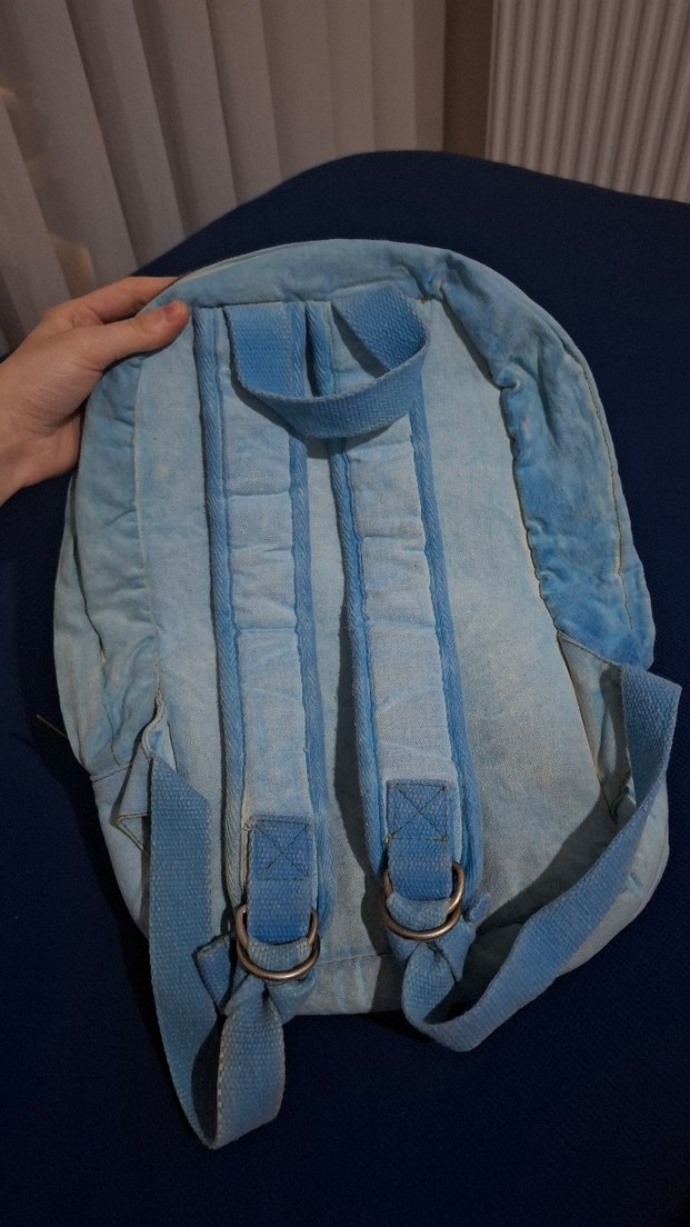 Eskitilmiş Kot Mavi Old Cotton Bags Özel Tasarım Sırt Çantası - Görsel 3