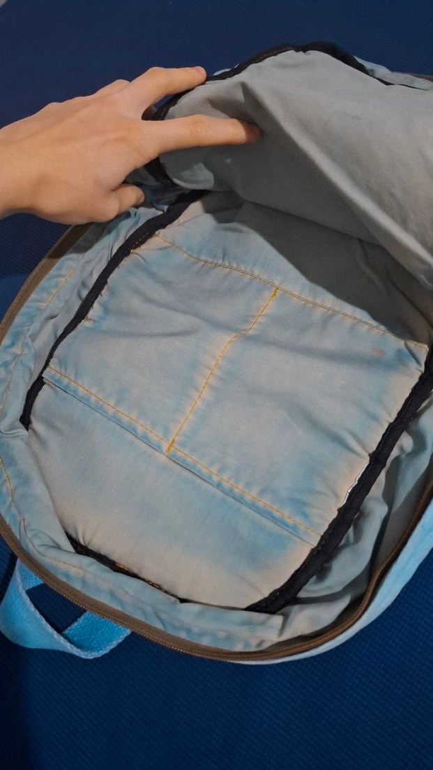 Eskitilmiş Kot Mavi Old Cotton Bags Özel Tasarım Sırt Çantası - Görsel 5