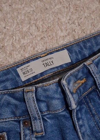 Topshop Moto Tally Kadın Mavi Denim Kot Pantolon - Görsel 3