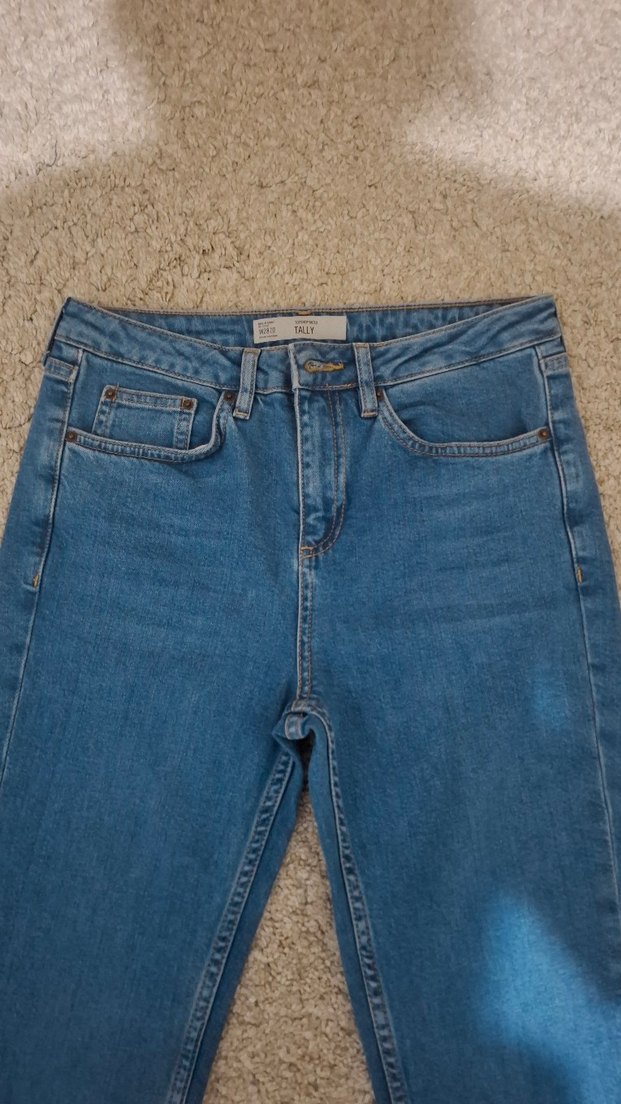 Topshop Moto Tally Kadın Mavi Denim Kot Pantolon - Görsel 2