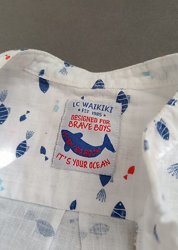 LC Waikiki Beyaz Baskılı Kısa Kollu Pamuklu Erkek çocuk Gömlek