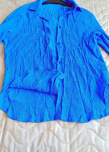 Bershka Koyu Mavi Normcore Gömlek ve Pantolon Takımı