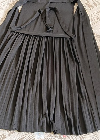 xl Beden Uzun Siyah Pilili yelek