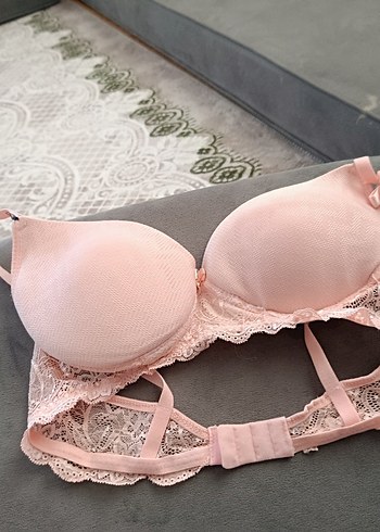 Pastel Pembe Dantel Detaylı Bohem Sütyen - Görsel 6