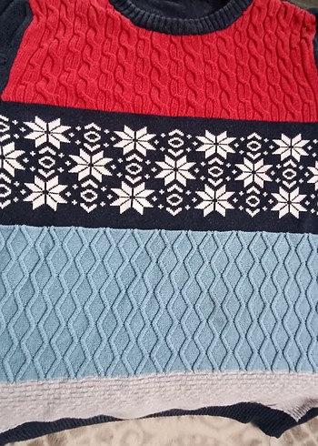 Renkli Desenli Erkek Triko Kazak - Görsel 2