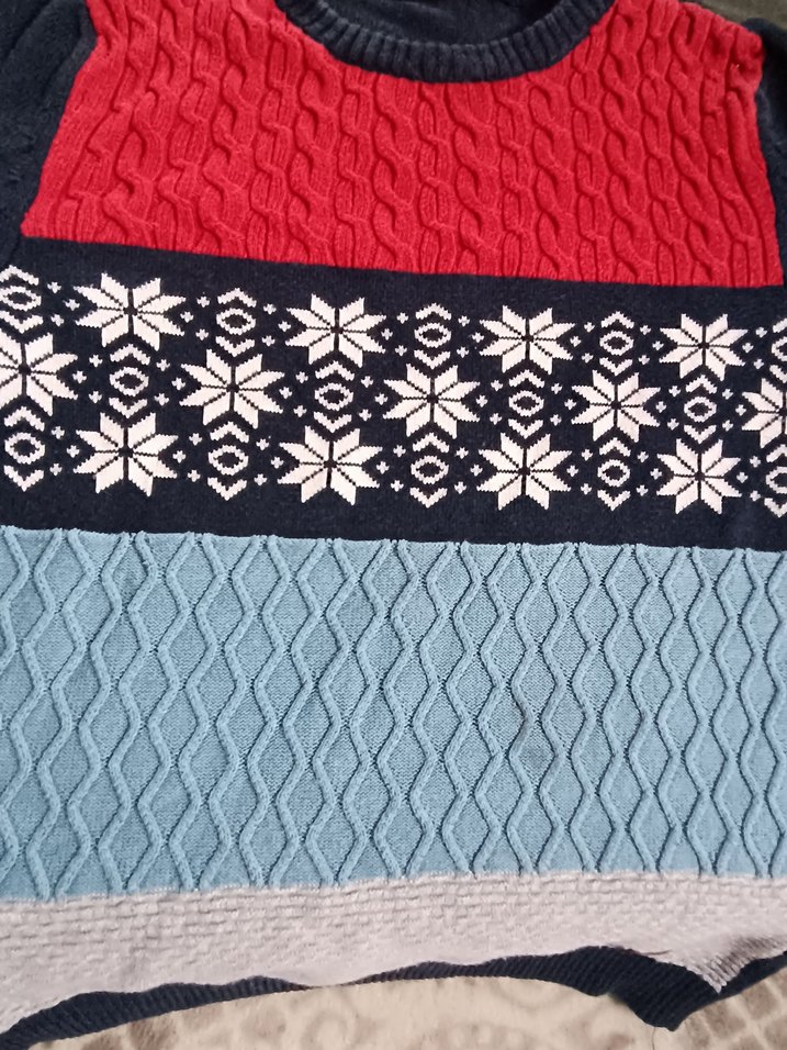 Renkli Desenli Erkek Triko Kazak - Görsel 2