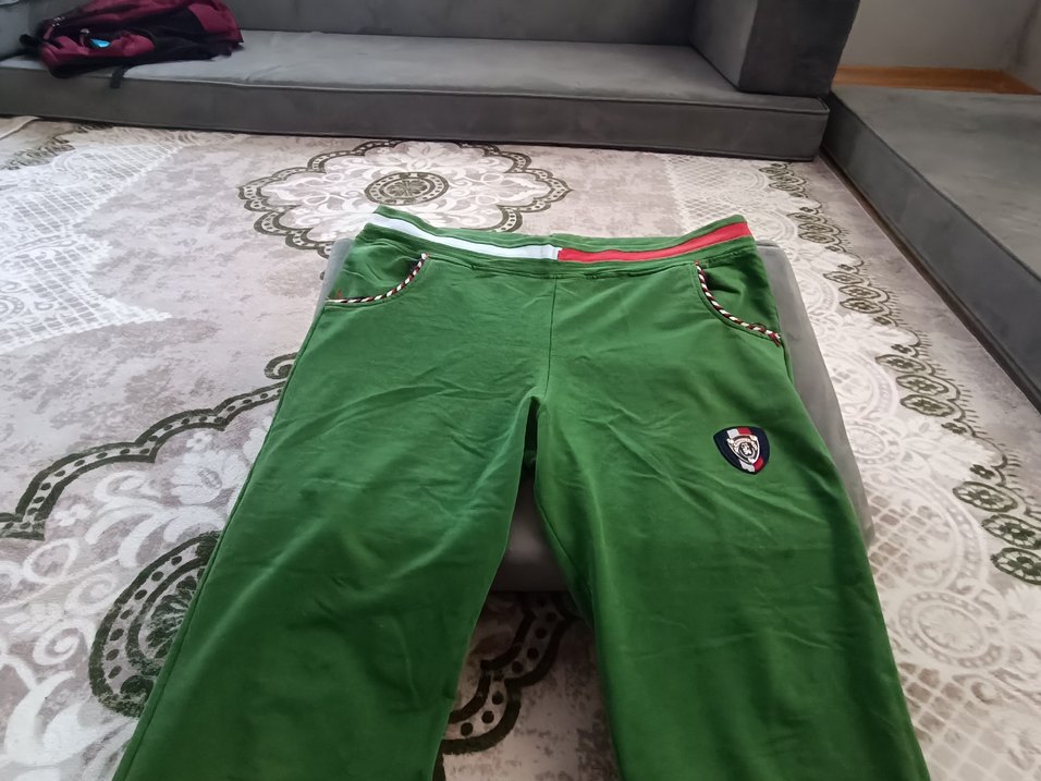 Kadın Yeşil Beli Kemerli Eşofman Altı - Görsel 2