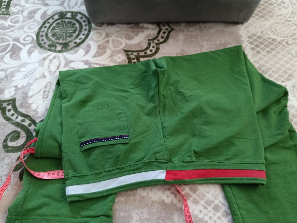 Kadın Yeşil Beli Kemerli Eşofman Altı - Görsel 3