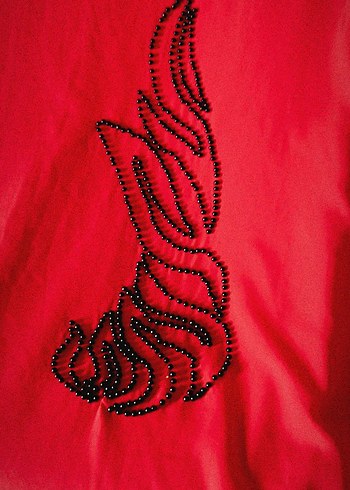 Kırmızı Nakışlı Uzun Hamile Tunik - Görsel 2