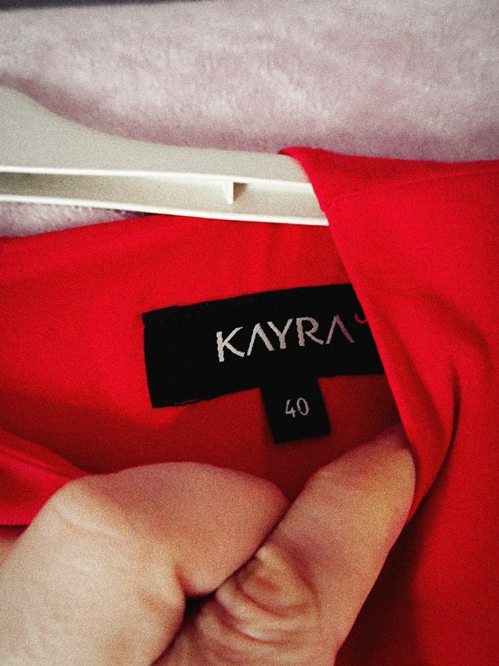 Kırmızı Nakışlı Uzun Hamile Tunik - Görsel 3