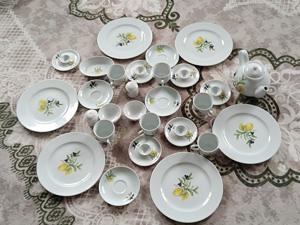 Beyaz Limon Desenli Yemek Takımı - Görsel 5