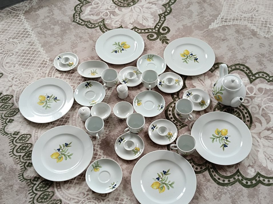 Beyaz Limon Desenli Yemek Takımı - Görsel 2