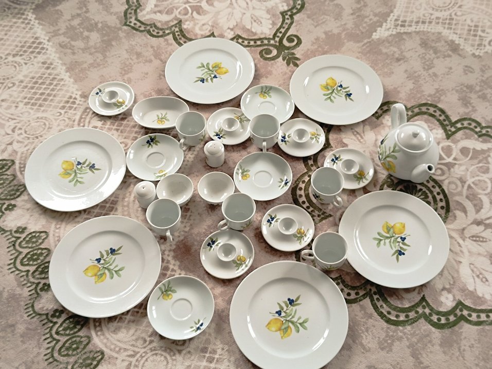 Beyaz Limon Desenli Yemek Takımı - Görsel 3