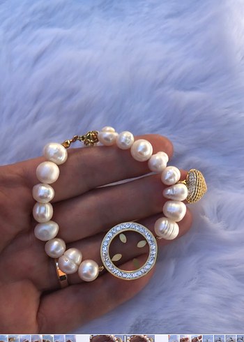 Beyaz İnci Boncuklu Kadın Bileklik - Görsel 3