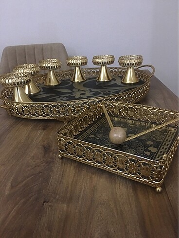 Diğer Gold tepsi peçete ve lokumluk