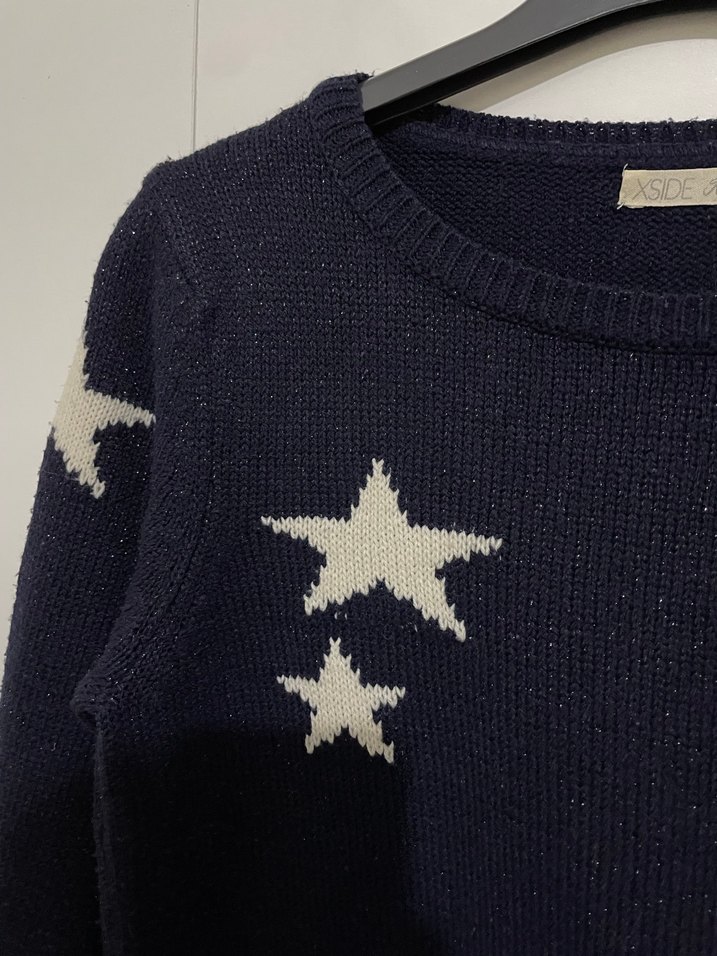 Lacivert Parlak Yıldızlı Kazak - Görsel 4