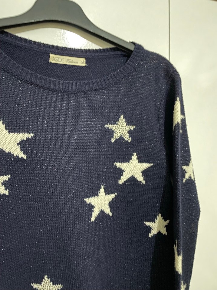 Lacivert Parlak Yıldızlı Kazak - Görsel 2