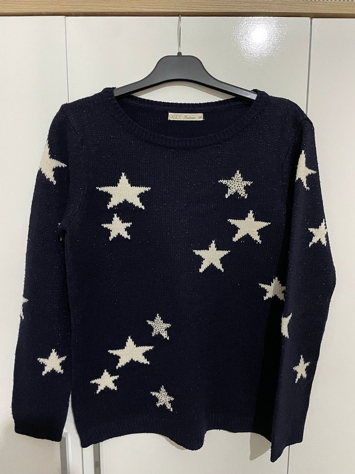 Lacivert Parlak Yıldızlı Kazak - Görsel 5