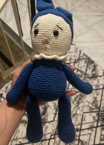 Mavi ve Gri Örgü Peluş Oyuncak