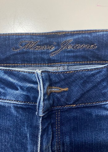 Parlak Mavi Kadın Denim Mini Şort - Görsel 4