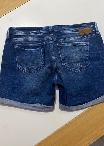 Parlak Mavi Kadın Denim Mini Şort - Görsel 5