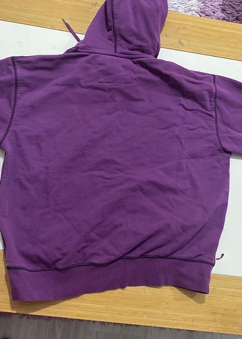 Mor Kapüşonlu Kadın Sweatshirt - Görsel 3