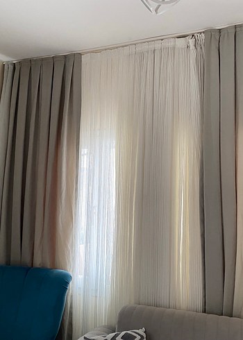 Gri Modern fon perde - Görsel 2