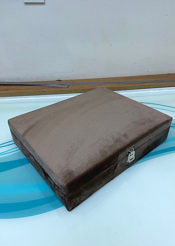 Kahverengi Kadife 24 Bölmeli Takı Kutusu - Görsel 7