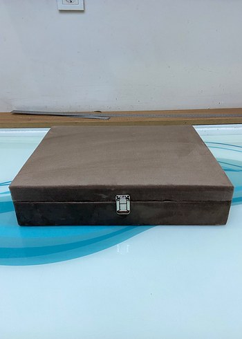 Kahverengi Kadife 24 Bölmeli Takı Kutusu - Görsel 3