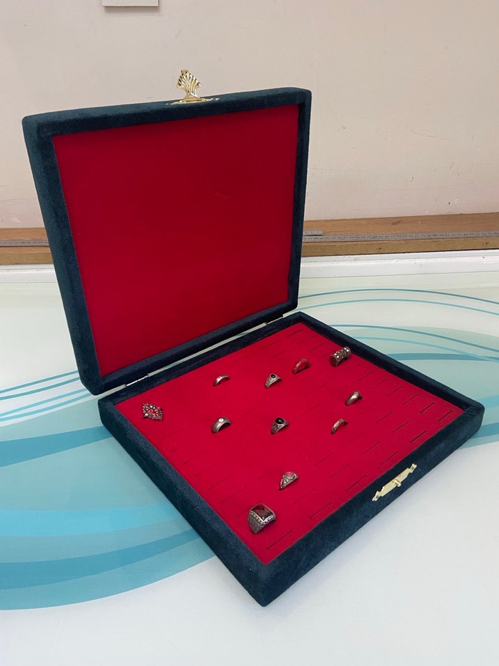 Koyu Kırmızı Kadın Düğmeli Kol Düğmeleri Seti - Görsel 3