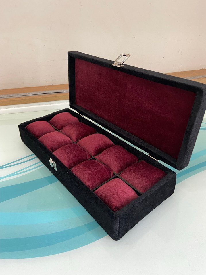 Bordo Kadife Saat ve Takı Düzenleyici Kutusu - Görsel 5