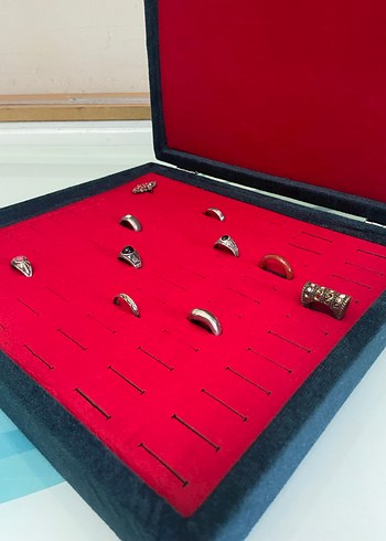 Kırmızı Vintage Kadın Kol Düğmeleri Seti - Görsel 2