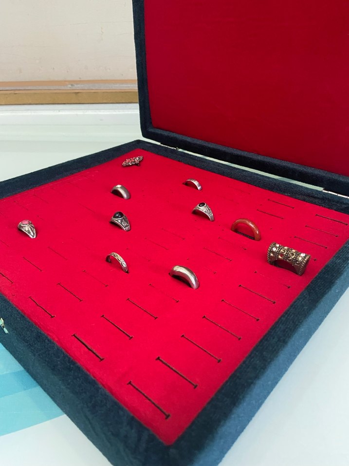 Kırmızı Vintage Kadın Kol Düğmeleri Seti - Görsel 2