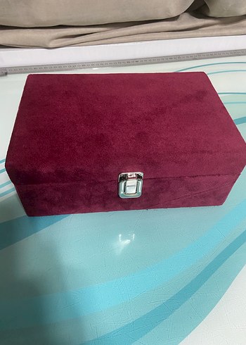 Bordo Kadife Tokalı Erkek Takı Kutusu - Görsel 6