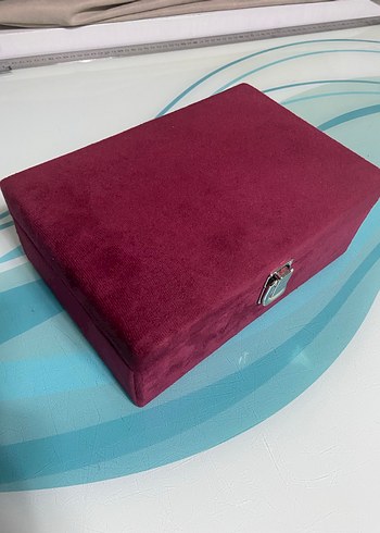 Bordo Kadife Tokalı Erkek Takı Kutusu - Görsel 3