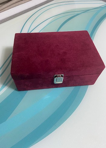 Bordo Kadife Tokalı Erkek Takı Kutusu - Görsel 4