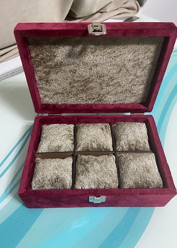 Bordo Kadife Tokalı Erkek Takı Kutusu - Görsel 2