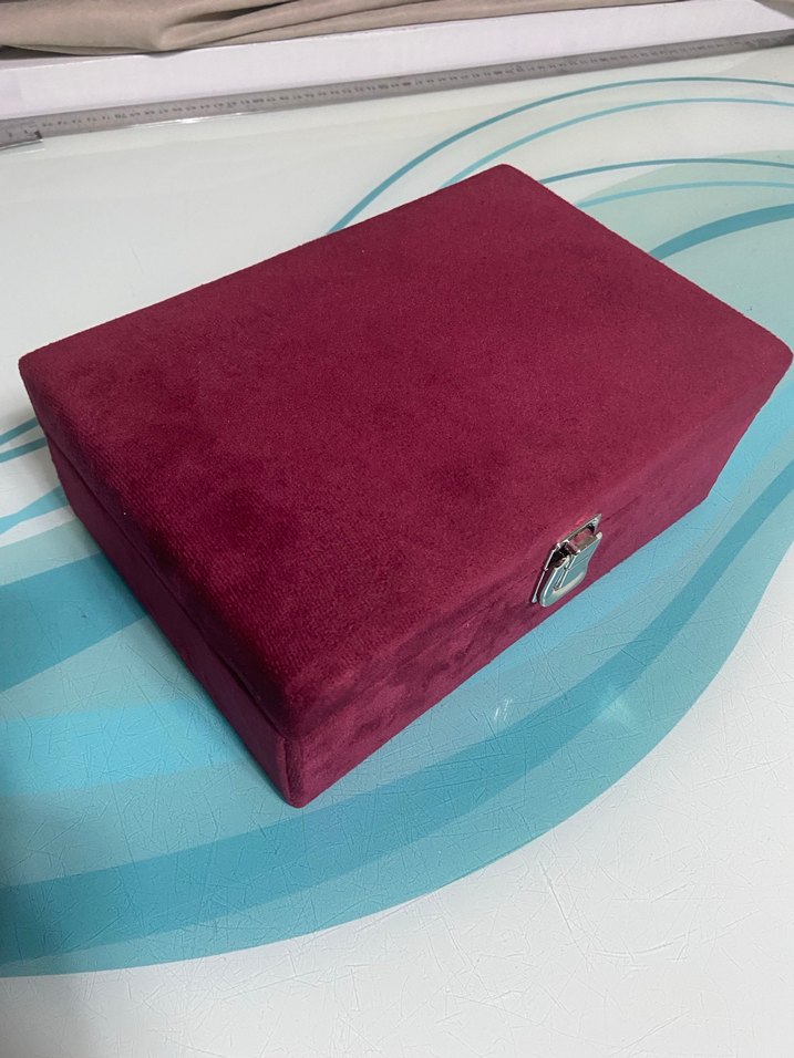 Bordo Kadife Tokalı Erkek Takı Kutusu - Görsel 3
