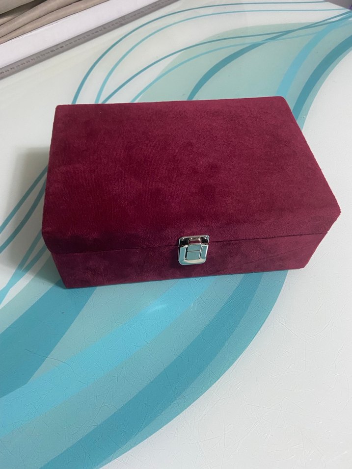 Bordo Kadife Tokalı Erkek Takı Kutusu - Görsel 4