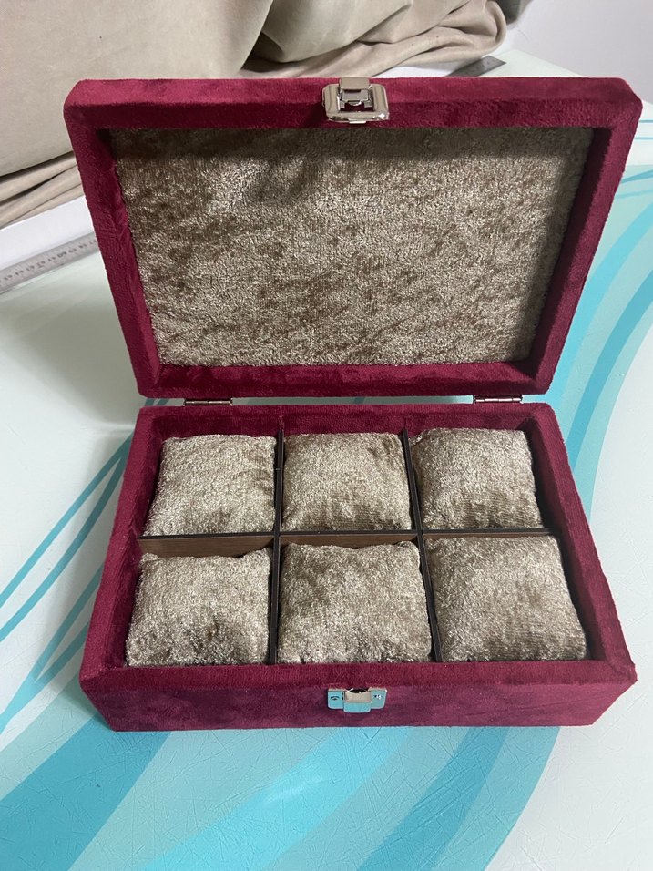 Bordo Kadife Tokalı Erkek Takı Kutusu - Görsel 2