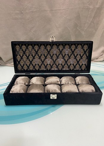 Gri Kadife Saat Kutusu - Görsel 2