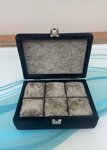 Gri Kadife Saat Kutusu Organizer - Görsel 2