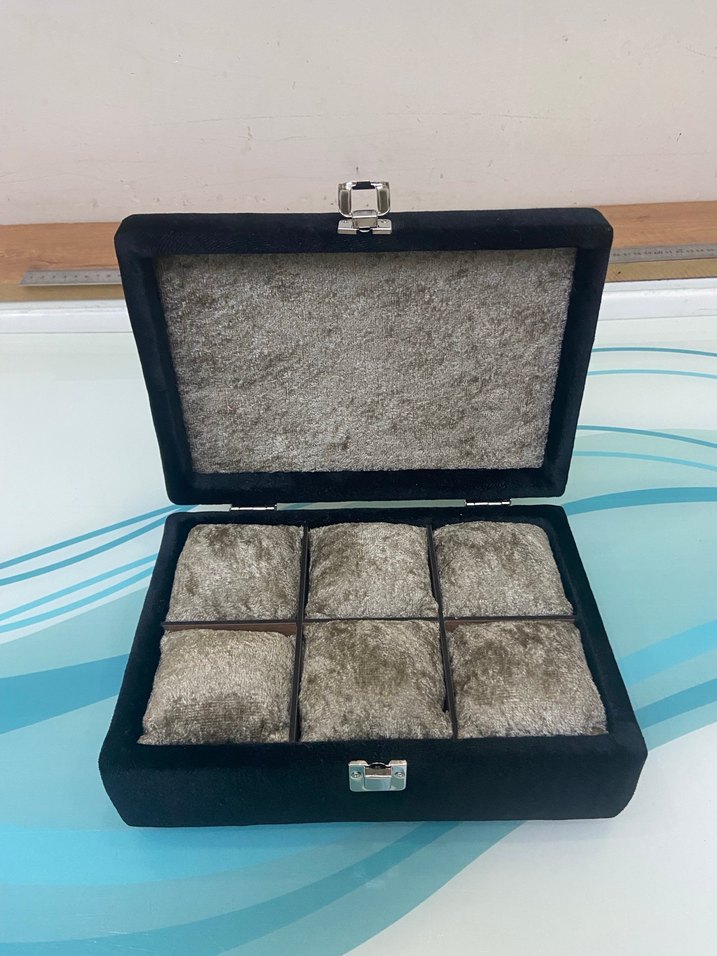 Gri Kadife Saat Kutusu Organizer - Görsel 2