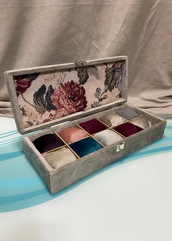 Gri Kadife Makyaj Düzenleyici Kutusu - Görsel 2